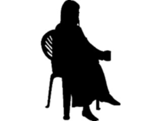 Sticker Custom Preview Image #102791 People Silhouettes Woman Drinking