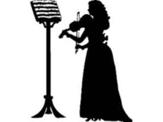 Sticker Custom Preview Image #102802 People Silhouettes Woman Playing Violin