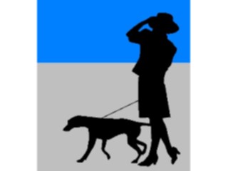 Sticker Custom Preview Image #102820 People Silhouettes Woman Walking Dog