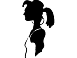 Sticker Custom Preview Image #102824 People Silhouettes Womanwith Ponytail