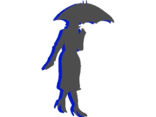 Sticker Custom Preview Image #102827 People Silhouettes Womanwith Umbrella3