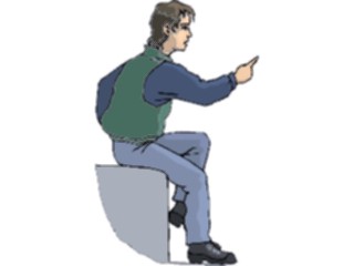 Sticker Custom Preview Image #102884 People Teenagers Boy Sitting Pointing