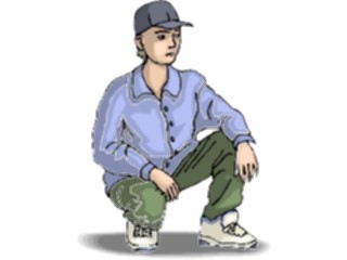 Sticker Custom Preview Image #102885 People Teenagers Boy Squatting1