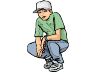 Sticker Custom Preview Image #102887 People Teenagers Boy Squatting3