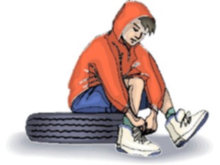 Sticker Custom Preview Image #102895 People Teenagers Boy Tying Shoe1