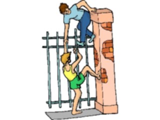 Sticker Custom Preview Image #102908 People Teenagers Climbing Fence