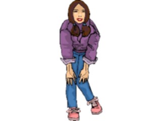 Sticker Custom Preview Image #102930 People Teenagers Girl Crouching1