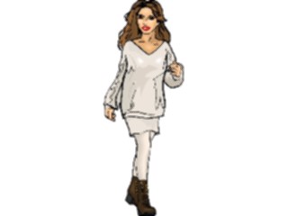 Sticker Custom Preview Image #102992 People Teenagers Girl Walking3