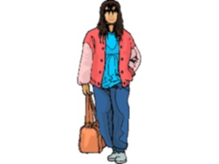 Sticker Custom Preview Image #103012 People Teenagers Girlwith Duffel Bag