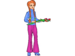 Sticker Custom Preview Image #103013 People Teenagers Girlwith Flowers