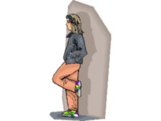 Sticker Custom Preview Image #103031 People Teenagers Leaningon Wall2