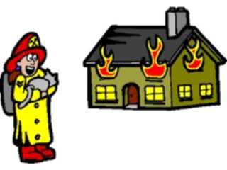 Sticker Custom Preview Image #105710 Police Fire Fire Fighter Rescuing Cat2