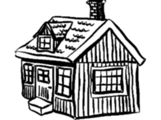 Sticker Custom Preview Image #106913 Real Estate Cabin Sketch