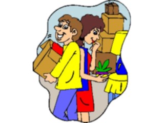 Sticker Custom Preview Image #106951 Real Estate Couple Unpacking