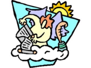 Sticker Custom Preview Image #107610 Religion Angel Cartoons Carrying Scroll13