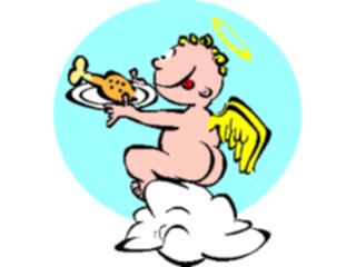 Sticker Custom Preview Image #107653 Religion Angel Cartoons Cherub Eating