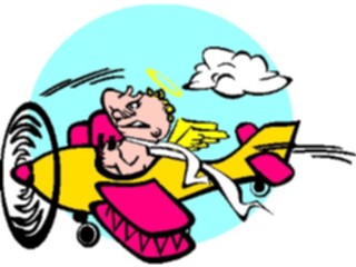 Sticker Custom Preview Image #107659 Religion Angel Cartoons Cherubin Plane