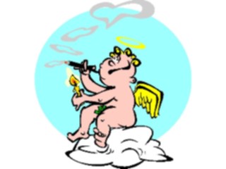 Sticker Custom Preview Image #107678 Religion Angel Cartoons Cherub Smoking