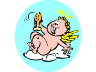 Sticker Custom Preview Image #107698 Religion Angel Cartoons Cherubwith Chicken Leg