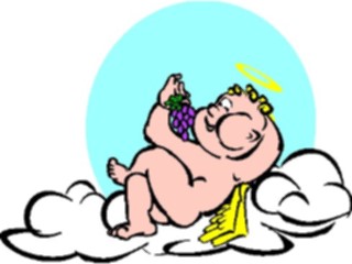 Sticker Custom Preview Image #107701 Religion Angel Cartoons Cherubwith Grapes