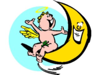Sticker Custom Preview Image #107708 Religion Angel Cartoons Cherubwith Moon