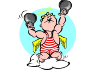Sticker Custom Preview Image #107715 Religion Angel Cartoons Cherub Working Out