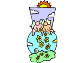 Sticker Custom Preview Image #107728 Religion Angel Cartoons Dropping Flowers2