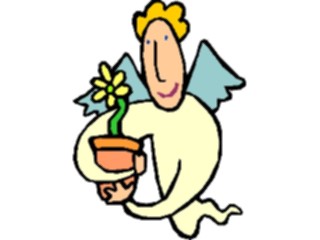 Sticker Custom Preview Image #107753 Religion Angel Cartoons Holding Flower1