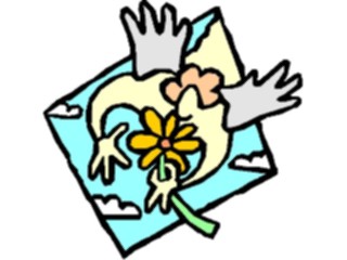 Sticker Custom Preview Image #107754 Religion Angel Cartoons Holding Flower2