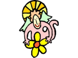 Sticker Custom Preview Image #107755 Religion Angel Cartoons Holding Flower3