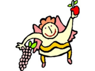 Sticker Custom Preview Image #107757 Religion Angel Cartoons Holding Fruit