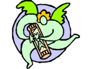 Sticker Custom Preview Image #107761 Religion Angel Cartoons Holding Hourglass