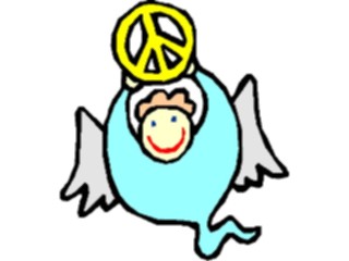 Sticker Custom Preview Image #107762 Religion Angel Cartoons Holding Peace Symbol1