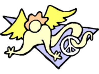 Sticker Custom Preview Image #107764 Religion Angel Cartoons Holding Peace Symbol3