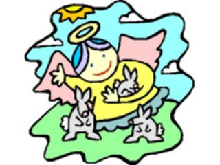 Sticker Custom Preview Image #107765 Religion Angel Cartoons Holding Rabbits