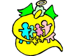 Sticker Custom Preview Image #107775 Religion Angel Cartoons Hugging Children