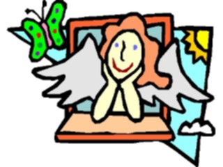 Sticker Custom Preview Image #107781 Religion Angel Cartoons In Window