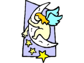 Sticker Custom Preview Image #107798 Religion Angel Cartoons On Moon