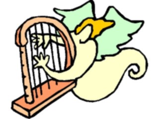 Sticker Custom Preview Image #107807 Religion Angel Cartoons Playing Harp