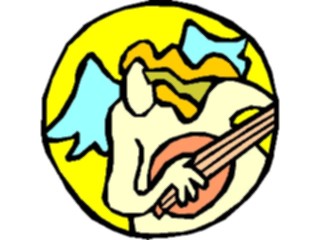 Sticker Custom Preview Image #107813 Religion Angel Cartoons Playing Lute2