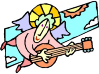 Sticker Custom Preview Image #107817 Religion Angel Cartoons Playing Lute6