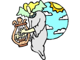 Sticker Custom Preview Image #107818 Religion Angel Cartoons Playing Lyre1