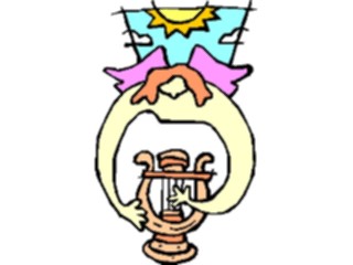 Sticker Custom Preview Image #107819 Religion Angel Cartoons Playing Lyre2