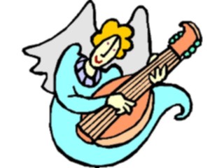 Sticker Custom Preview Image #107820 Religion Angel Cartoons Playing Mandolin