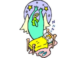 Sticker Custom Preview Image #107844 Religion Angel Cartoons Protecting Baby