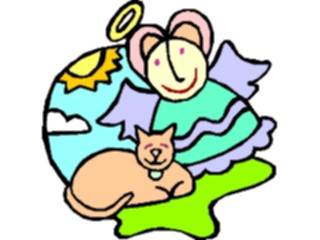 Sticker Custom Preview Image #107881 Religion Angel Cartoons Watching Cat