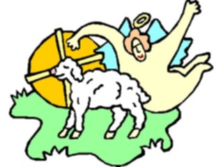 Sticker Custom Preview Image #107889 Religion Angel Cartoons Watching Lamb1