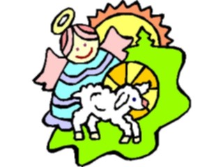 Sticker Custom Preview Image #107890 Religion Angel Cartoons Watching Lamb2