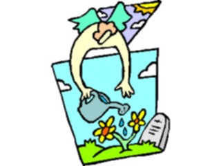 Sticker Custom Preview Image #107892 Religion Angel Cartoons Watering Flowers