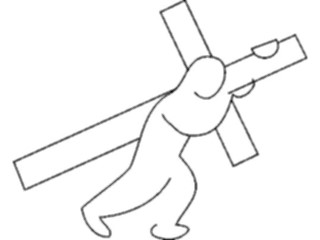 Sticker Custom Preview Image #108155 Religion Biblical Scenes Jesus Carrying Cross1